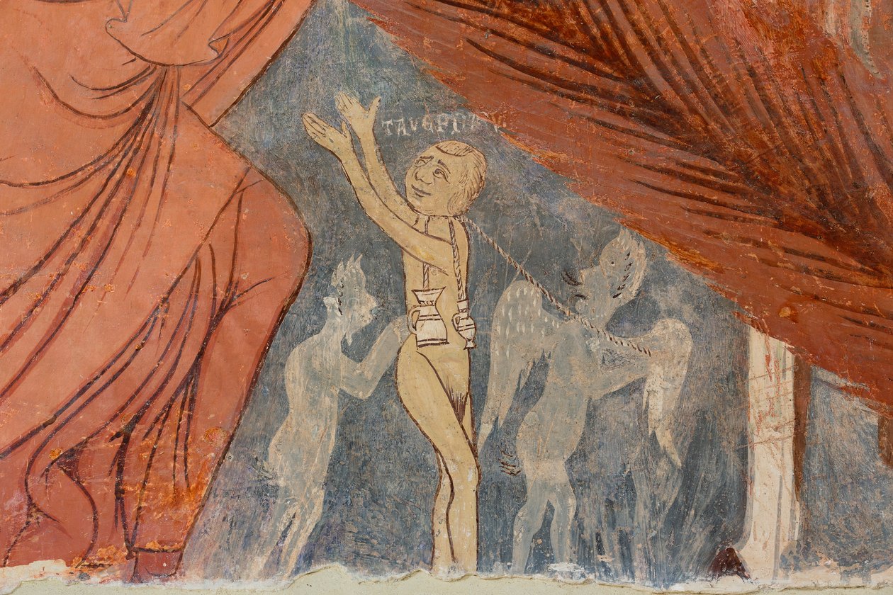Den sidste dom, detalje, "Kætterne", 13. århundrede (frisk) af Rinaldo da Taranto