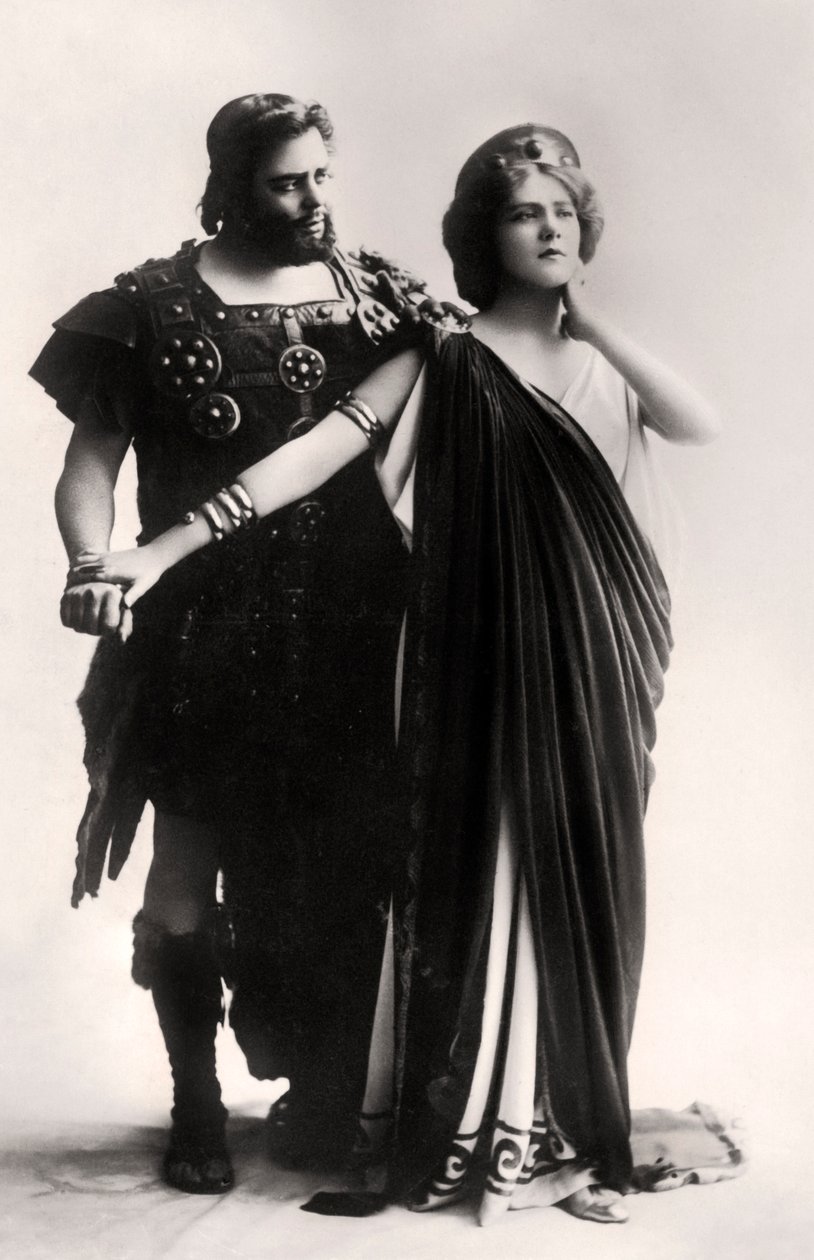Oscar Asche og Lily Brayton i en scene fra The Virgin Goddess, begyndelsen af det 20. århundrede. af Rita Martin