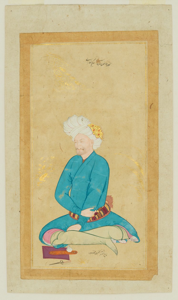 Portræt af Hakim Shifaeh, 1628-29 af Riza i Abbasi