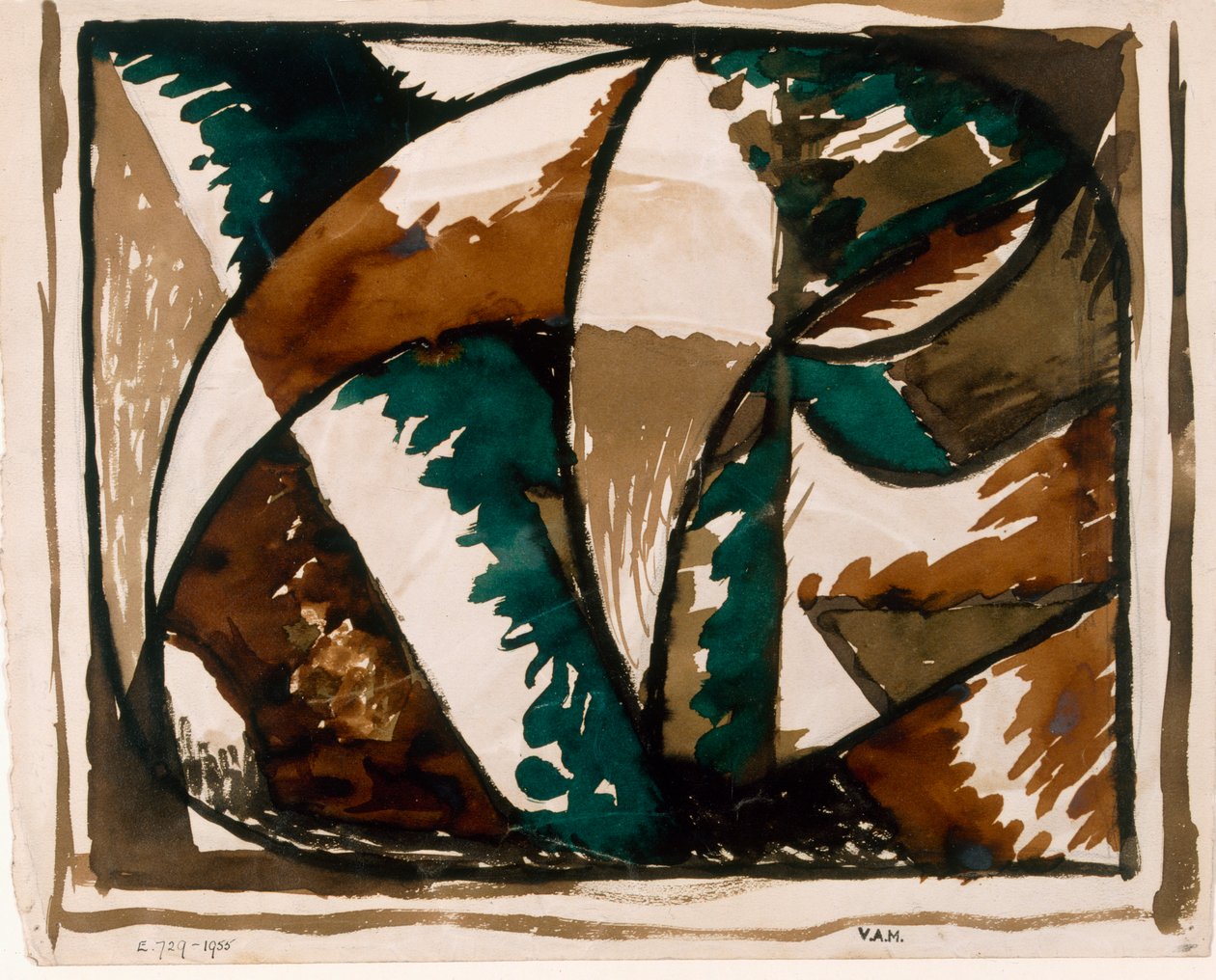 Stalking Bear, design til tæppe, ca. 1915-16 (blæk på papir) af Roald Kristian