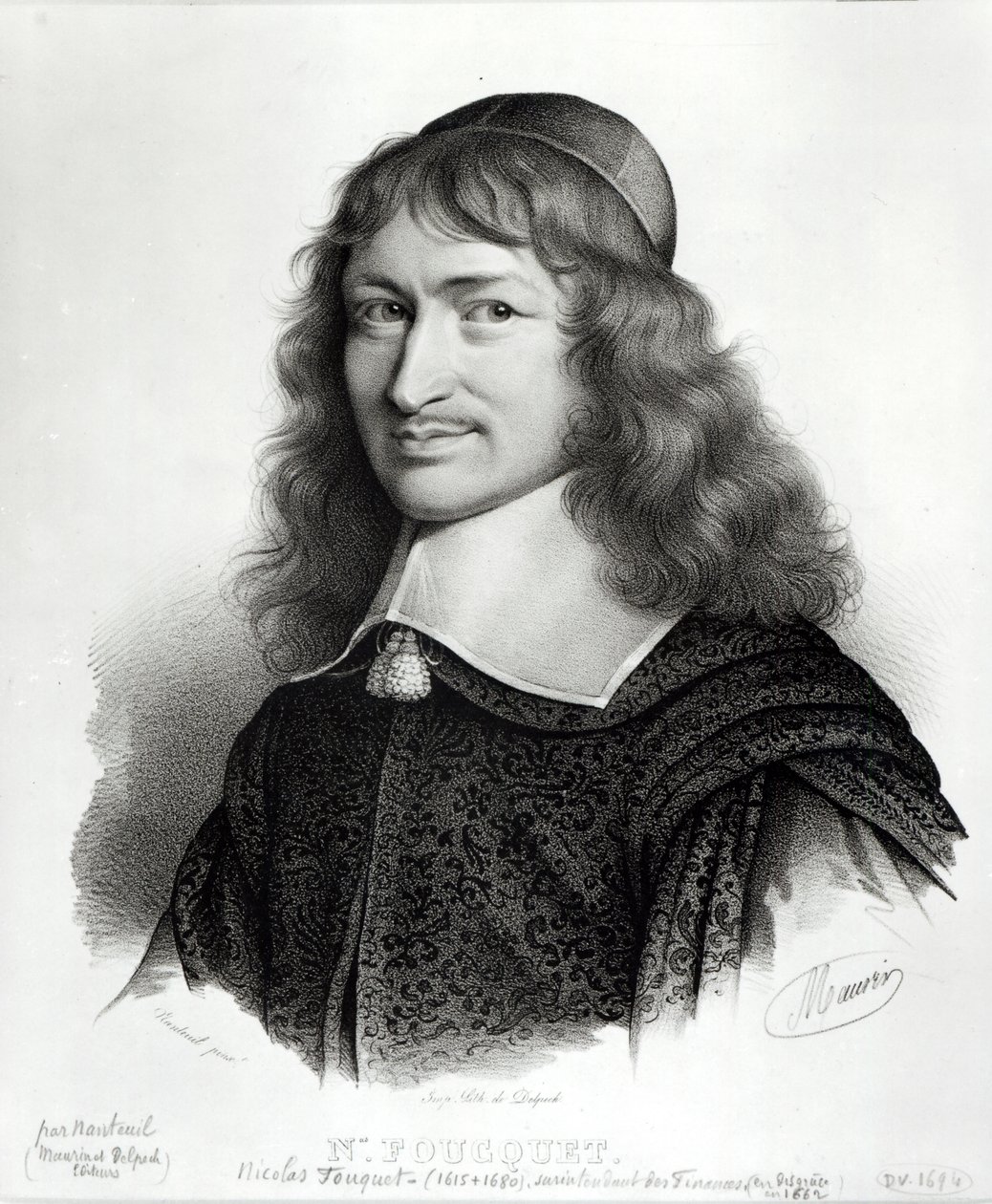 Portræt af Nicolas Fouquet (1615-80) graveret af Maurin af Robert Nanteuil