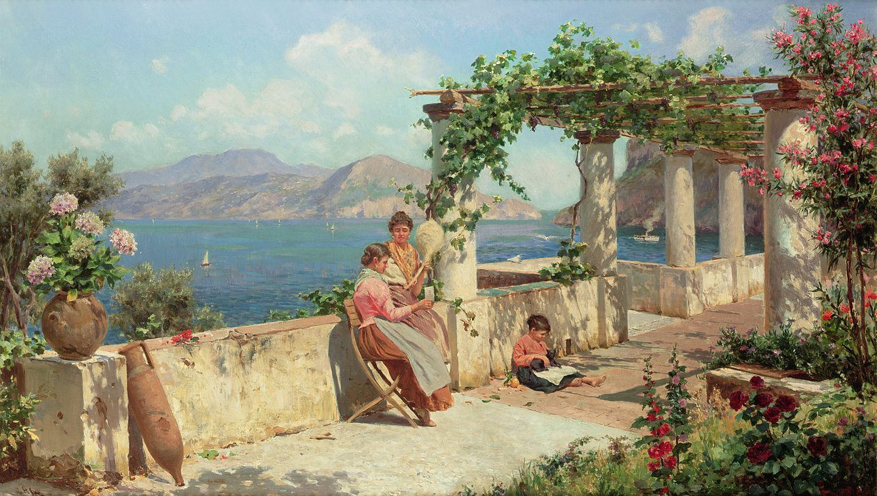 Figurer på en terrasse på Capri af Robert Alott