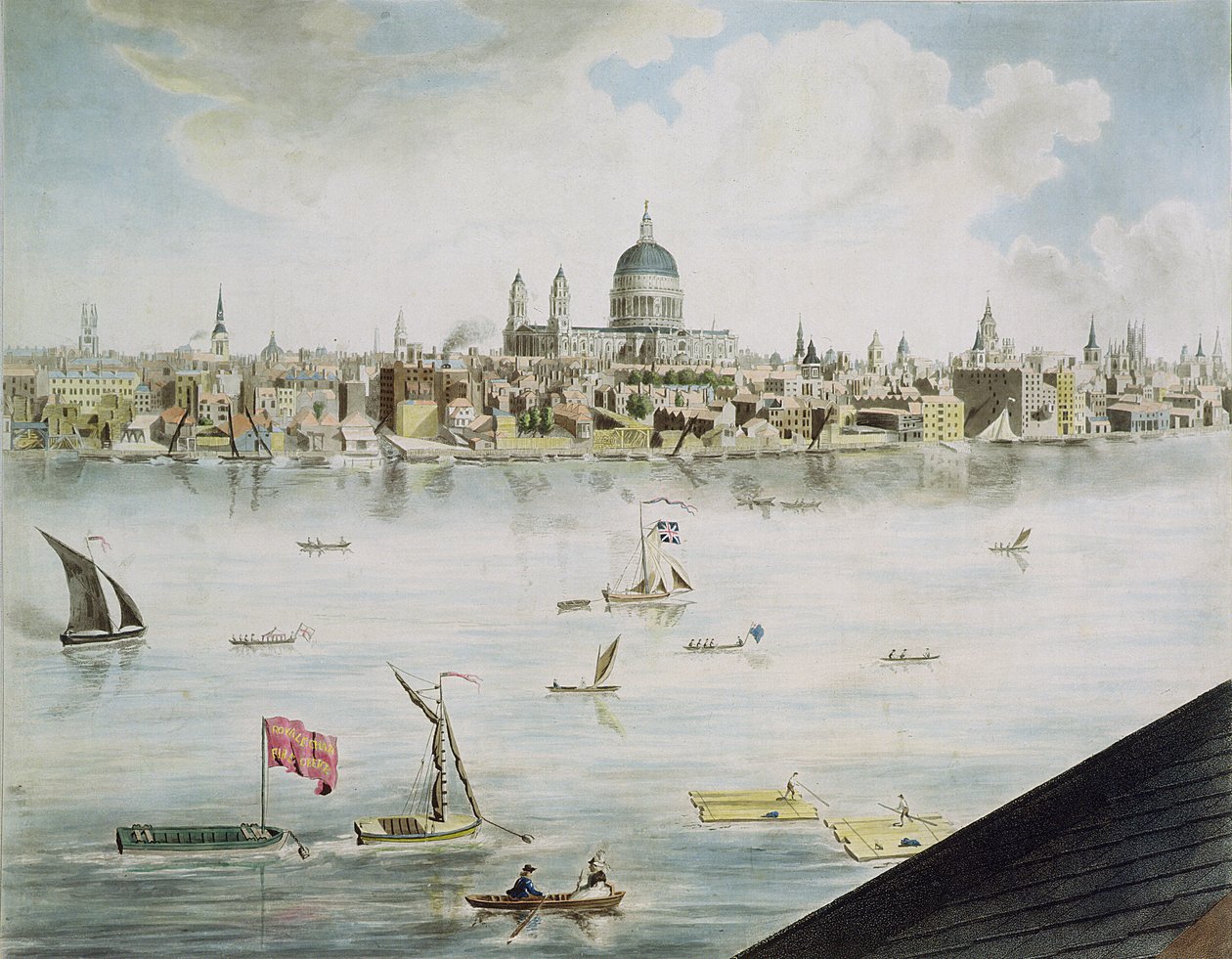 Panoramaudsigt over London, 1792-93 (farvet akvatint) af Robert Barker