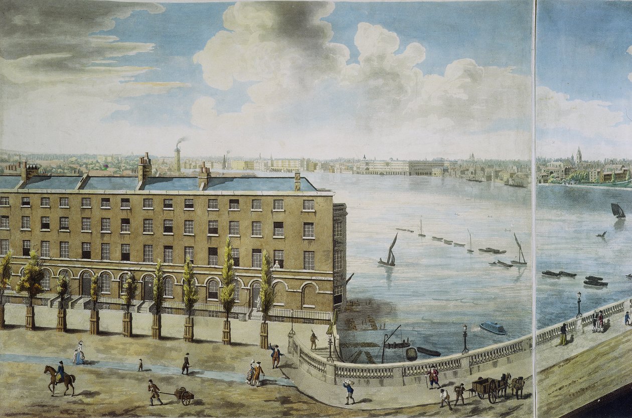 Panoramaudsigt over London, 1792-93 (farvet akvatint) af Robert Barker