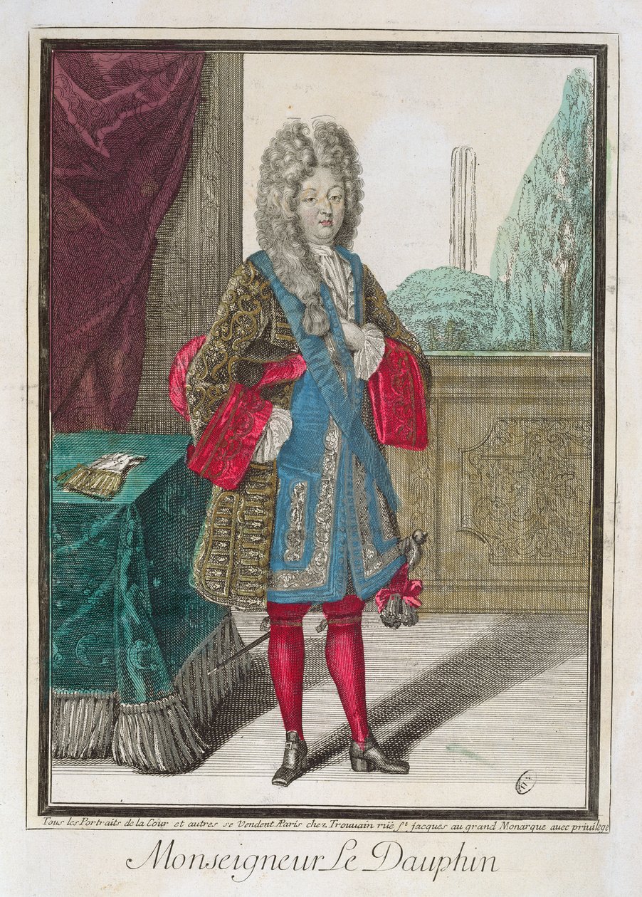 Louis de France (1661-1711) Monseigneur le Dauphin (farvestik) af Robert Bonnart