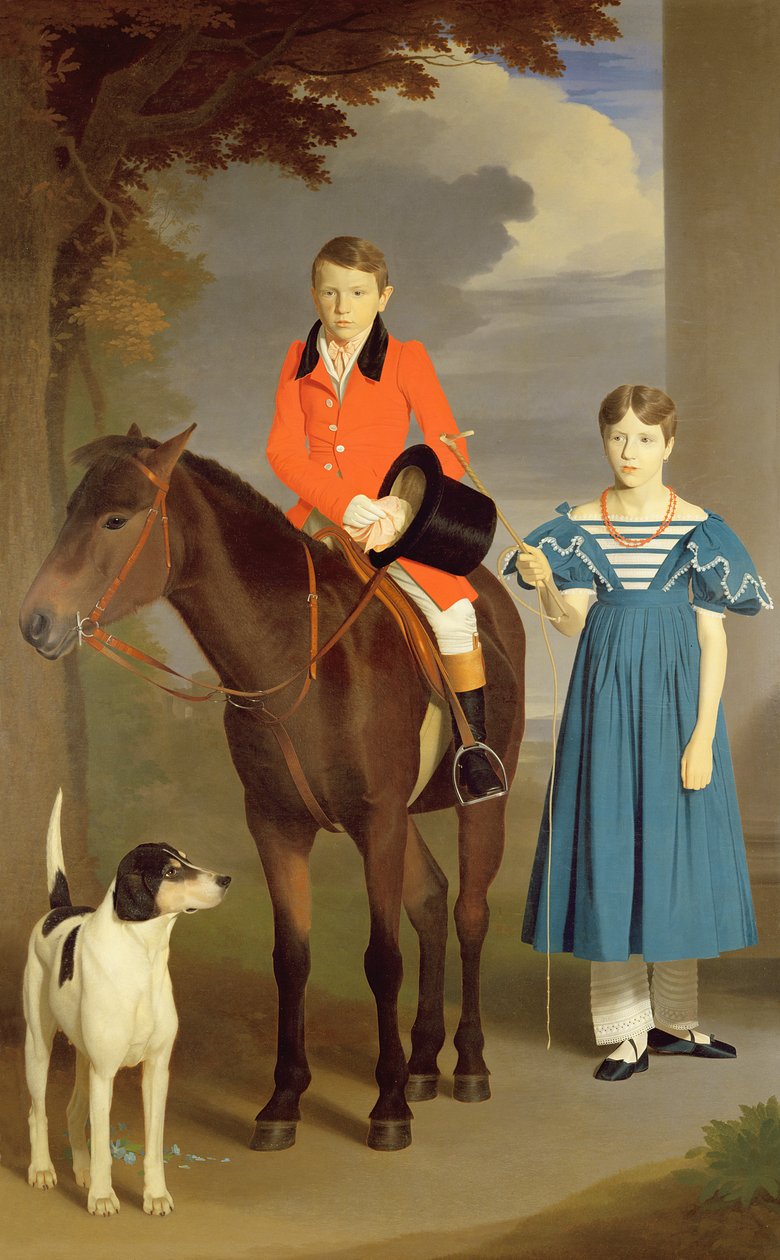 John Gubbins Newton og hans søster Mary, 1832-33 af Robert Burnard