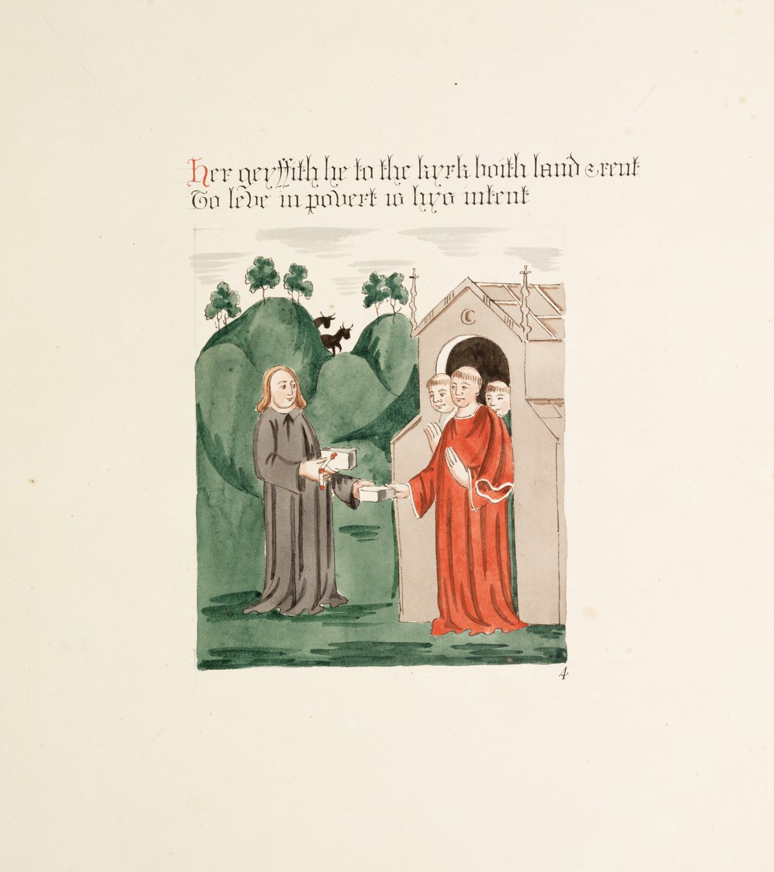Fru New Coll 380, f36r. Antikviteterne fra Cathedral Church of Saint Mary, Carlisle, tegnet af Robert Carlile, 1795 (pen og blæk og wc på papir) af Robert Carlile