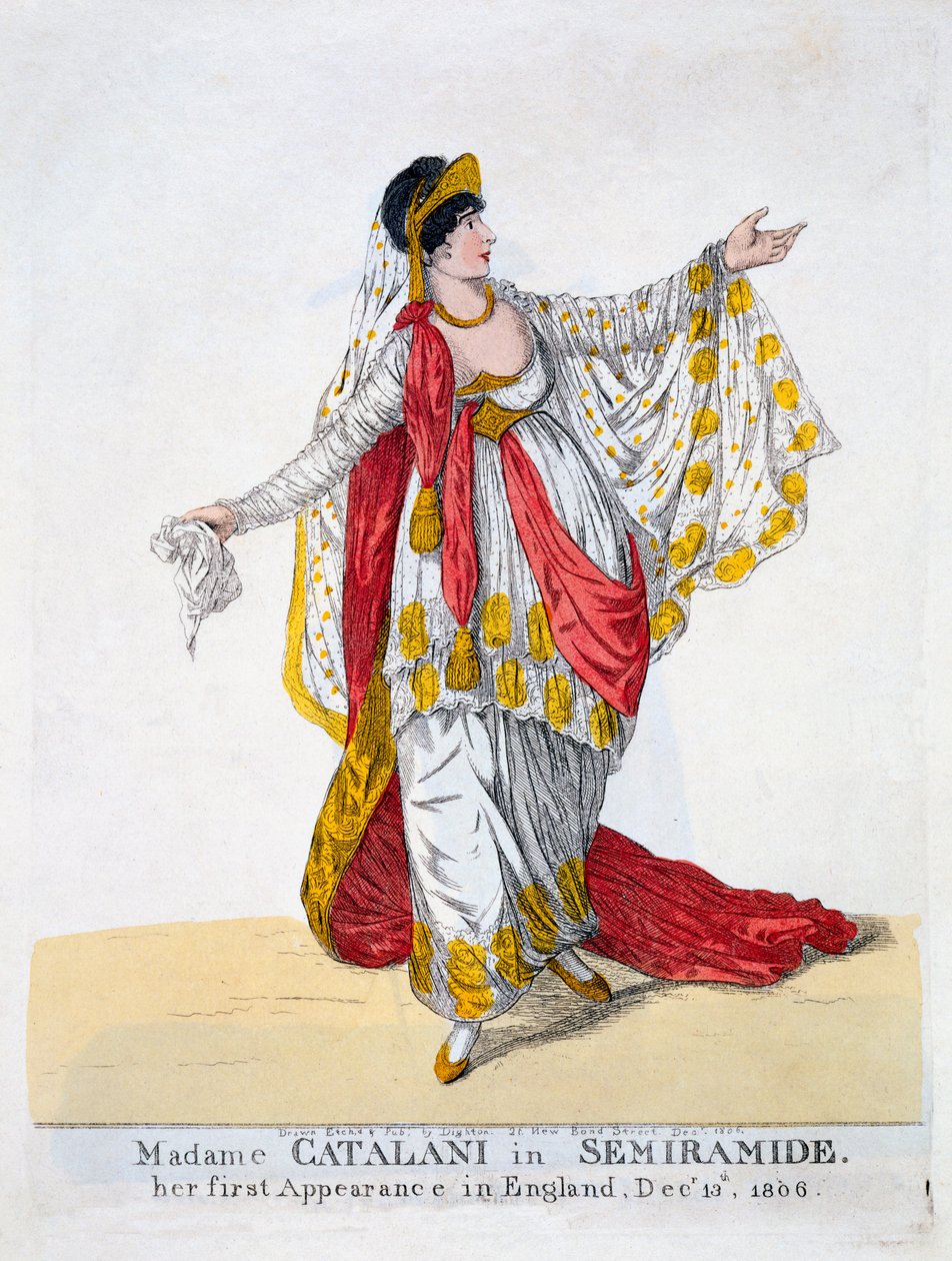 Madame Catalani i titelrollen som Semiramide, 1806 af Robert Dighton