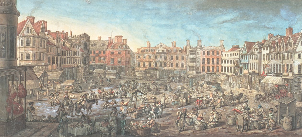 Norwich Market Place, 1799 af Robert Dighton