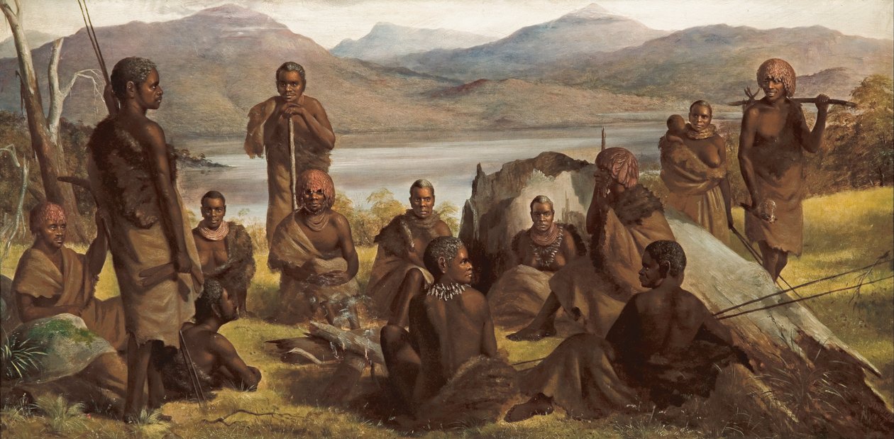 Gruppe af indfødte i Tasmanien af Robert Dowling