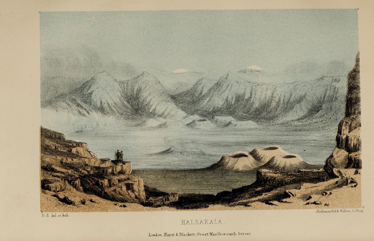 Haleakala, akvarelmaleri af Robert Elwes (1819–1878), en velhavende ung britisk herre fra Norfolk af Robert Elwes
