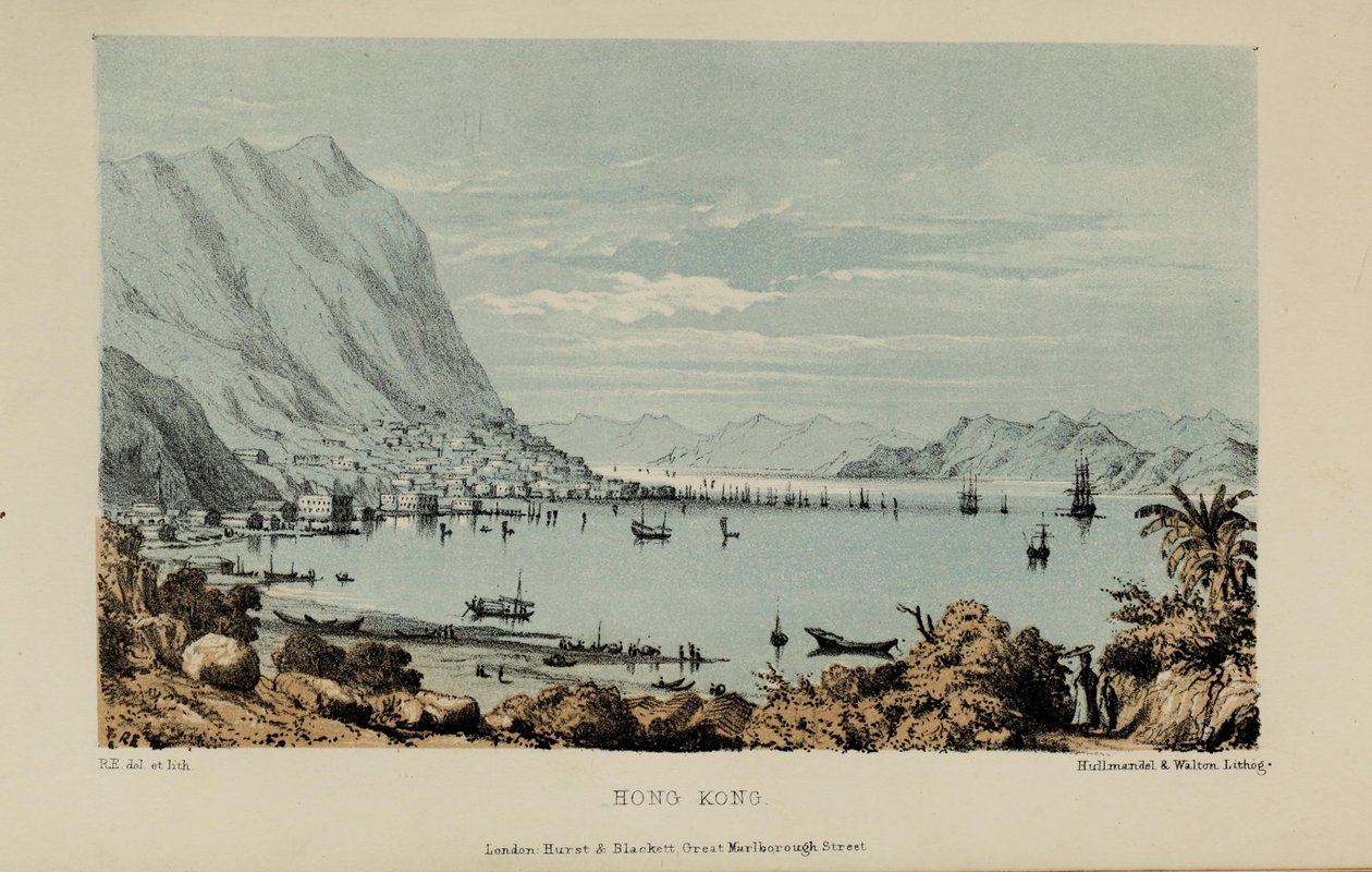 Hong Kong, akvarel af Robert Elwes (1819-1878), en velhavende ung britisk gentleman fra Norfolk af Robert Elwes