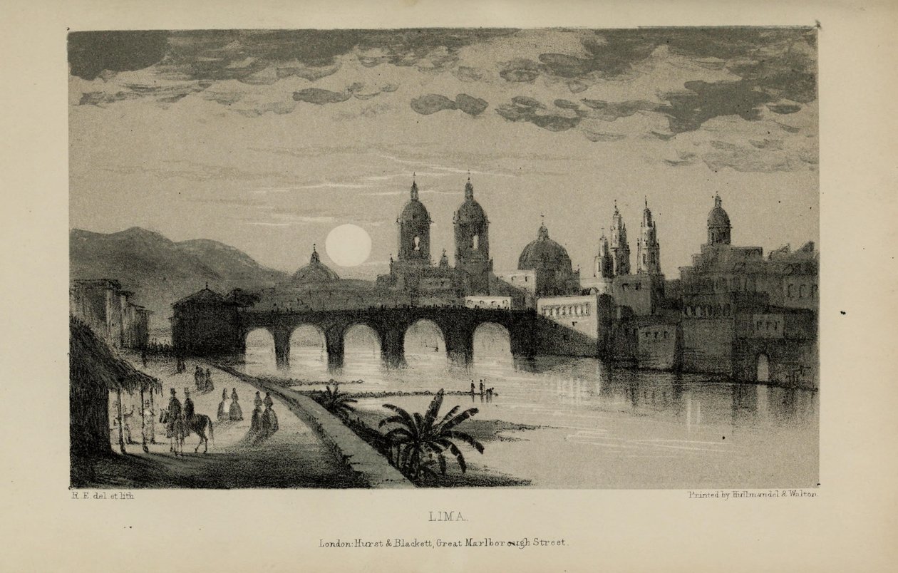 Lima, akvarelmaleri af Robert Elwes (1819–1878), en velhavende ung britisk herre fra Norfolk af Robert Elwes