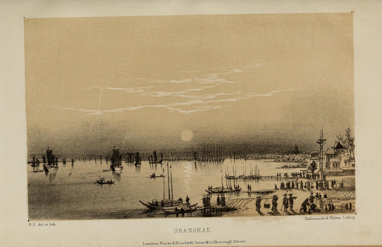 Shanghae, akvarelmaleri af Robert Elwes (1819–1878), en velhavende ung britisk herre fra Norfolk af Robert Elwes