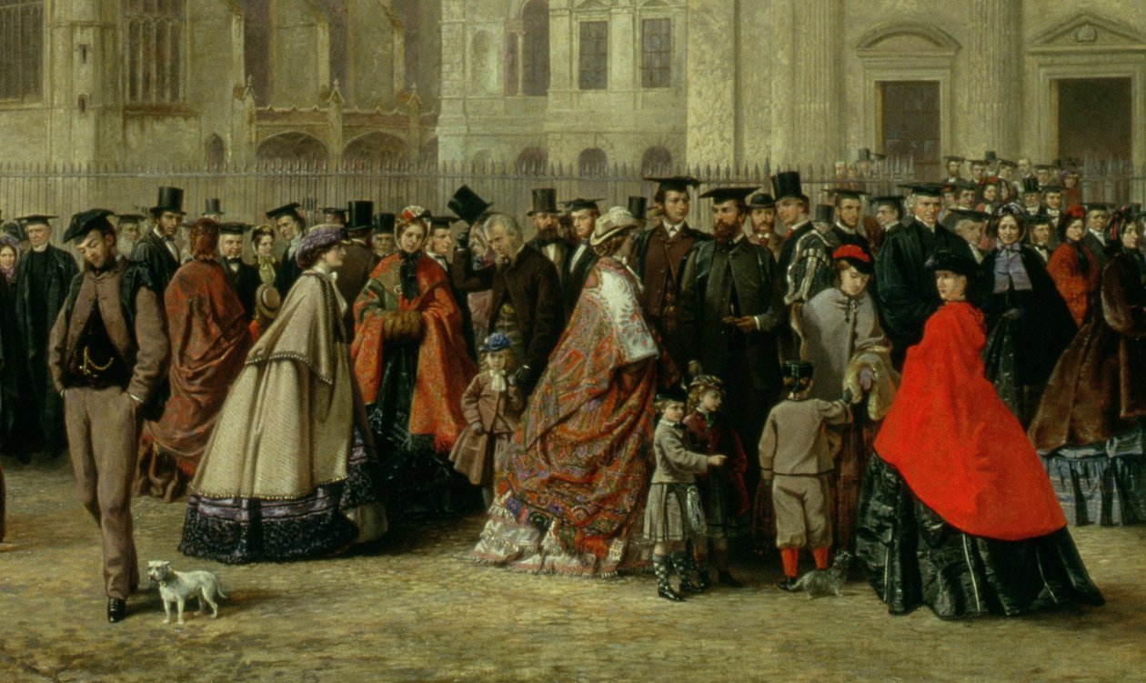 Gradmorgen ved Cambridge i 1863 olie på lærred detalje fra 169477 af Robert Farren