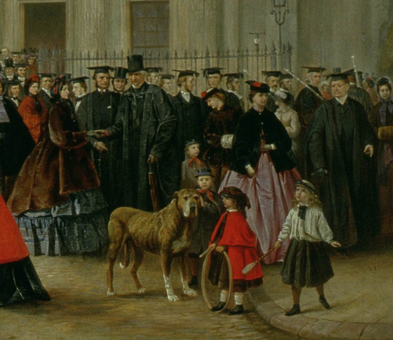 Gradmorgen ved Cambridge i 1863 olie på lærred detalje fra 169477 af Robert Farren