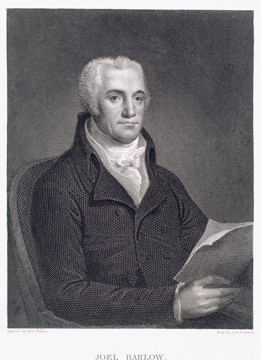 Joel Barlow (1754-1812), graveret af Asher Brown Durand (1796-1886) af Robert Fulton