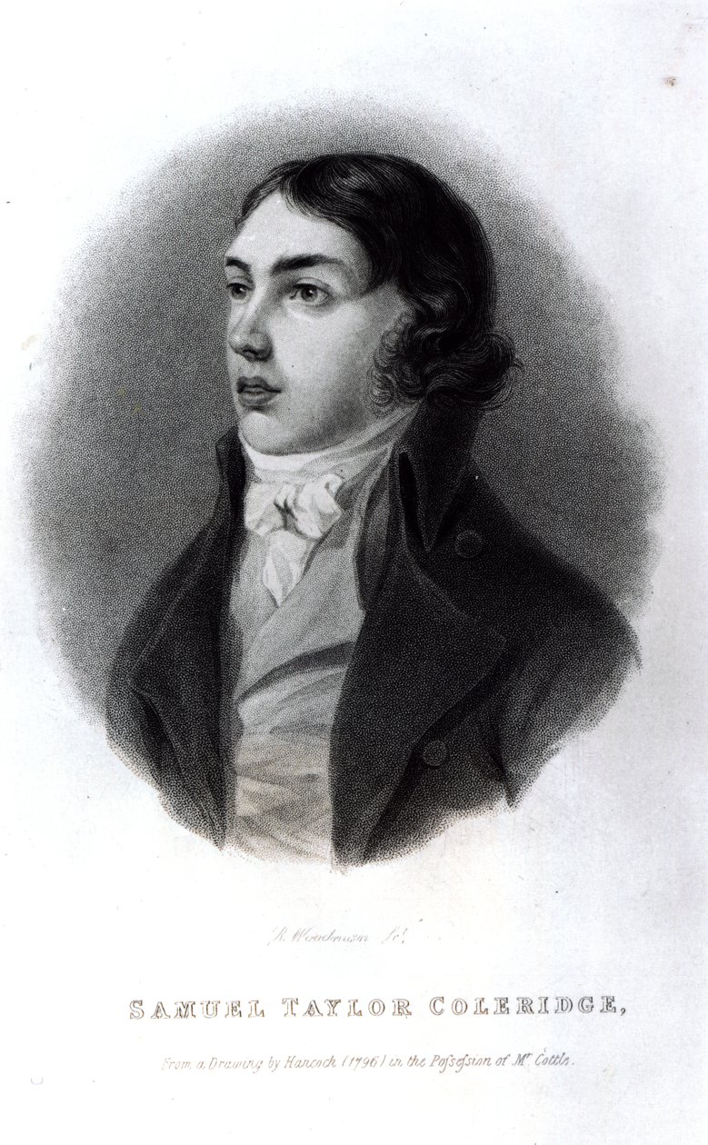 Portræt af Samuel Taylor Coleridge (1772-1834) som en ung mand af Robert Hancock