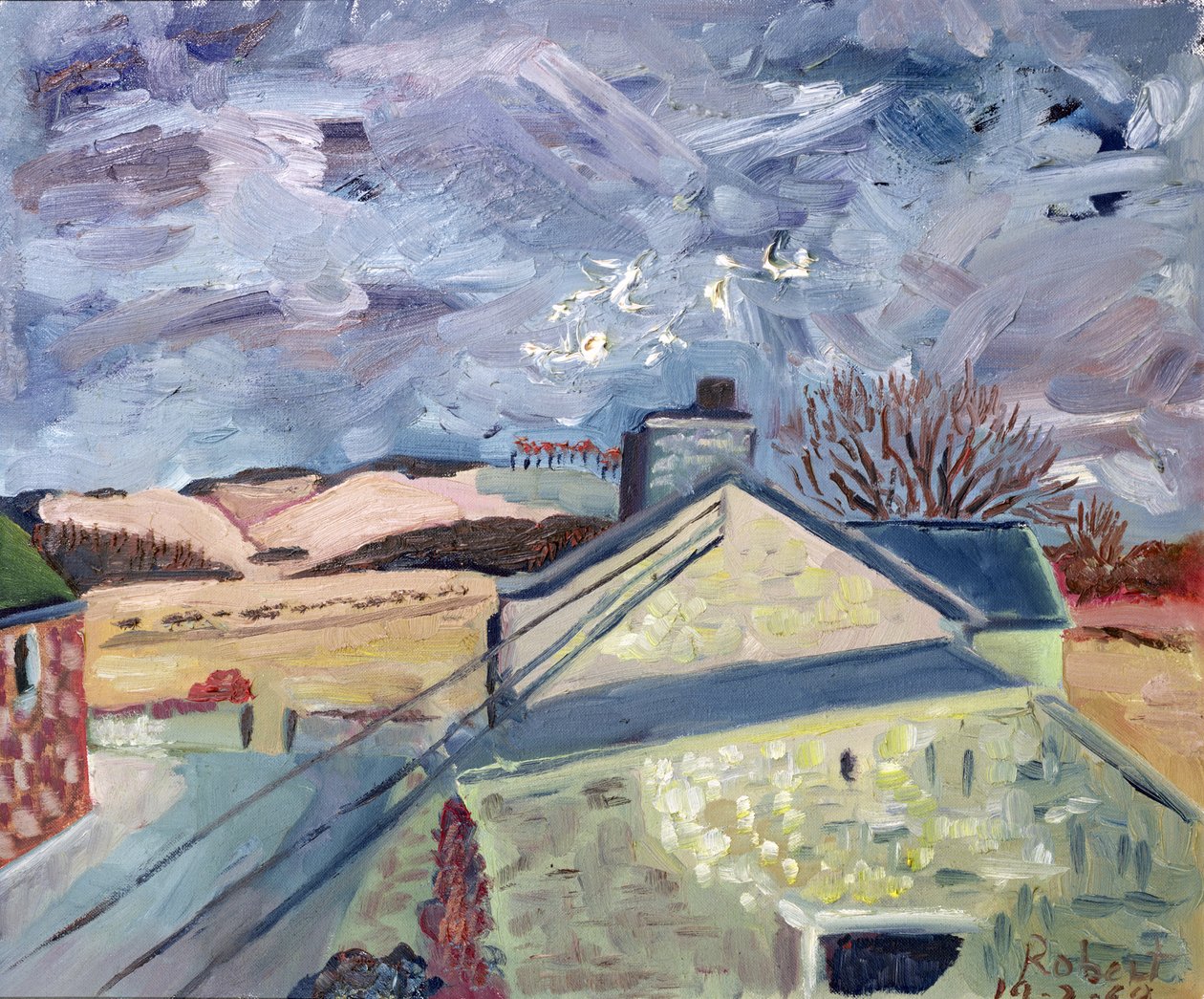 Doves at High Barns, 1998 af Robert Hobhouse