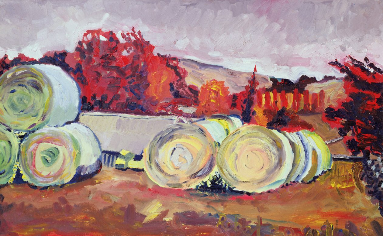 Haybales, Skotland, 1996 af Robert Hobhouse
