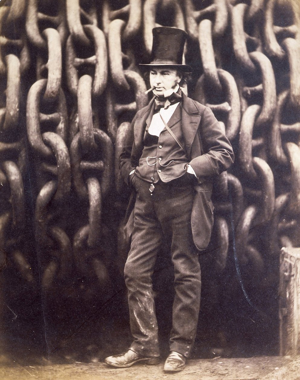 Isambard Kingdom Brunel og lanceringskæderne i Great Eastern af Robert Howlett