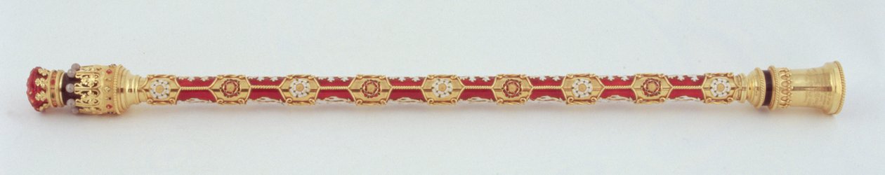 Earl Marshals stafet overrakt til den femtende hertug af Norfolk ved hans første ægteskab af College of Arms, 1877 (guld) (se også 279116) af Robert, II Garrard