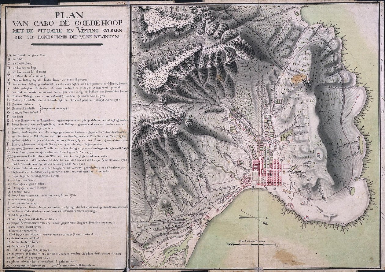 Kort over Cabo de Good Hope af Robert Jacob Gordon