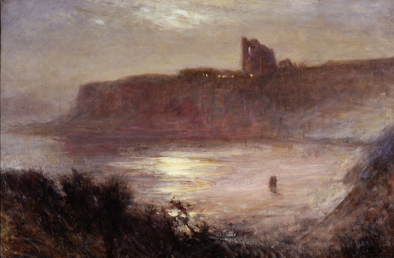 Moonlight - Tynemouth Priory, ca. 1922 af Robert Jobling