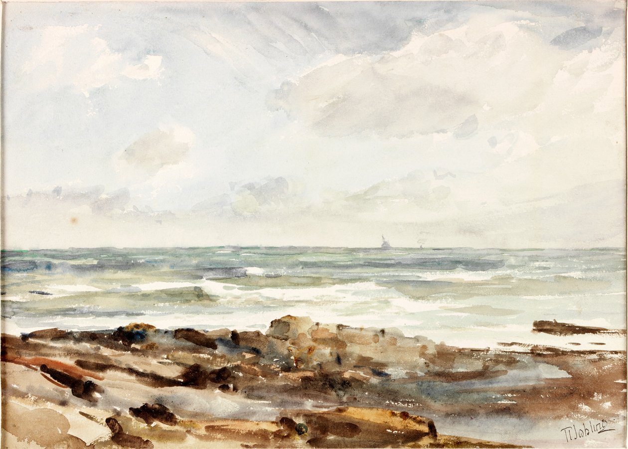 Seascape (akvarel (vask) på papir) af Robert Jobling