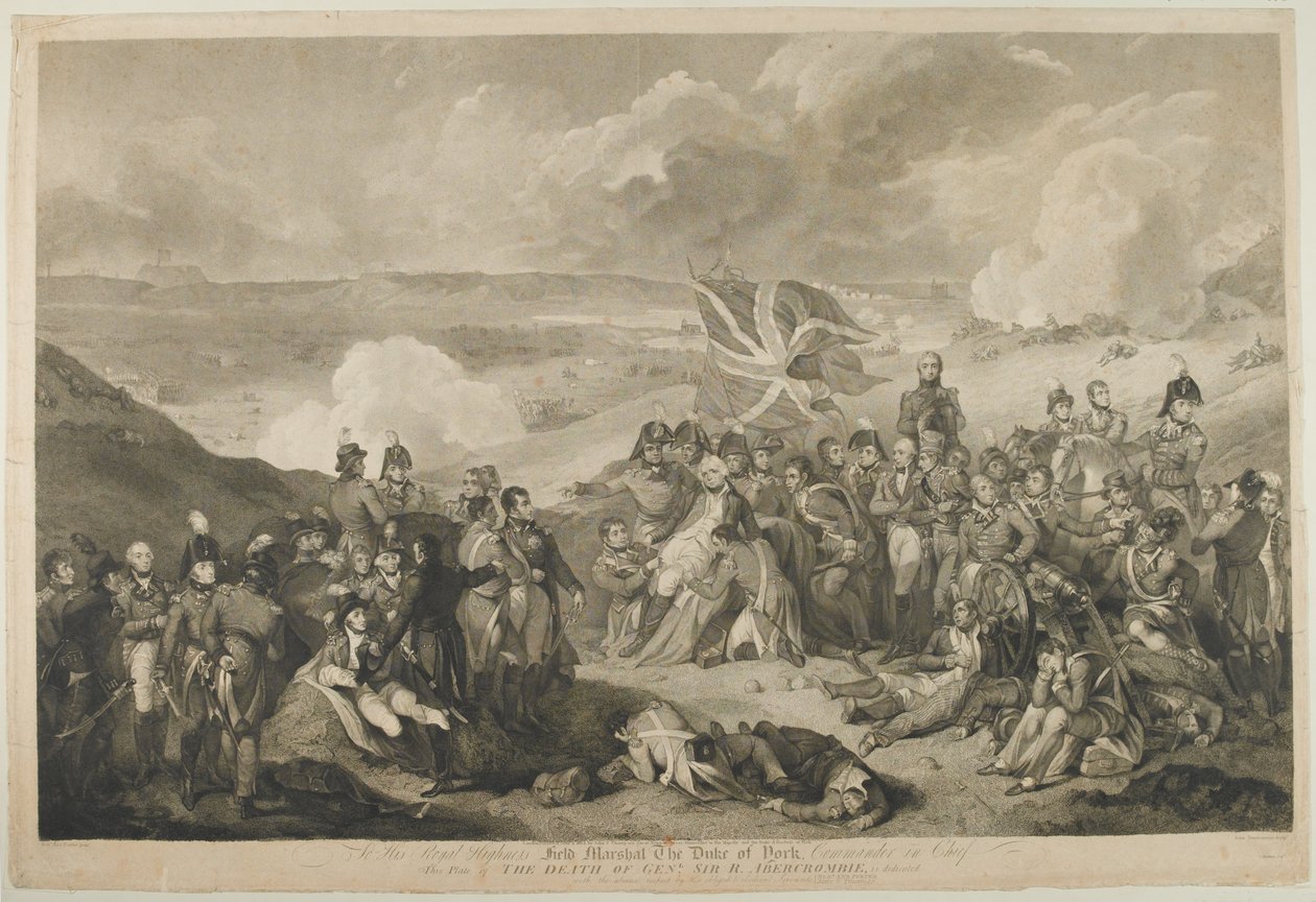 General Abercrombies død i slaget ved Alexandria, 21. marts 1801, indgraveret af J. Vendramini, udgivet 1804 af Robert Kerr Porter