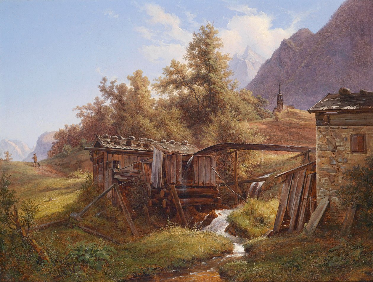 Gammel mølle i dalen nær Berchtesgaden, Salzburg af Robert Kummer