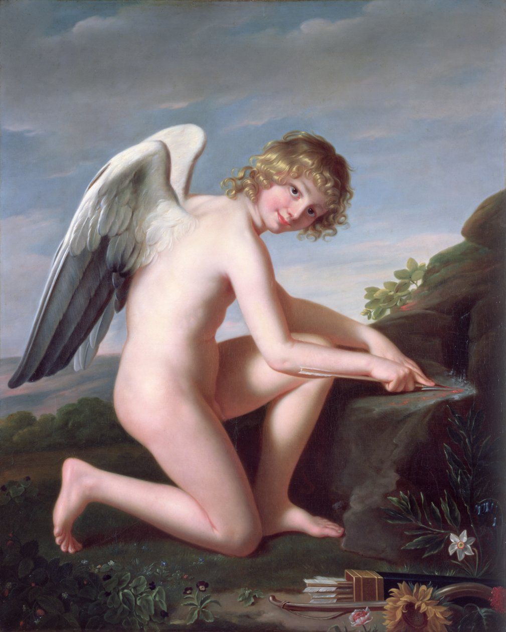 Amor skærper sine pile, 1798 af Robert Lefevre