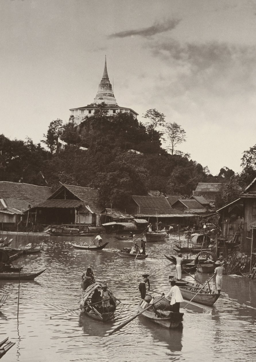 Golden Mount med udsigt over den travle kanal, 1890 af Robert Lenz