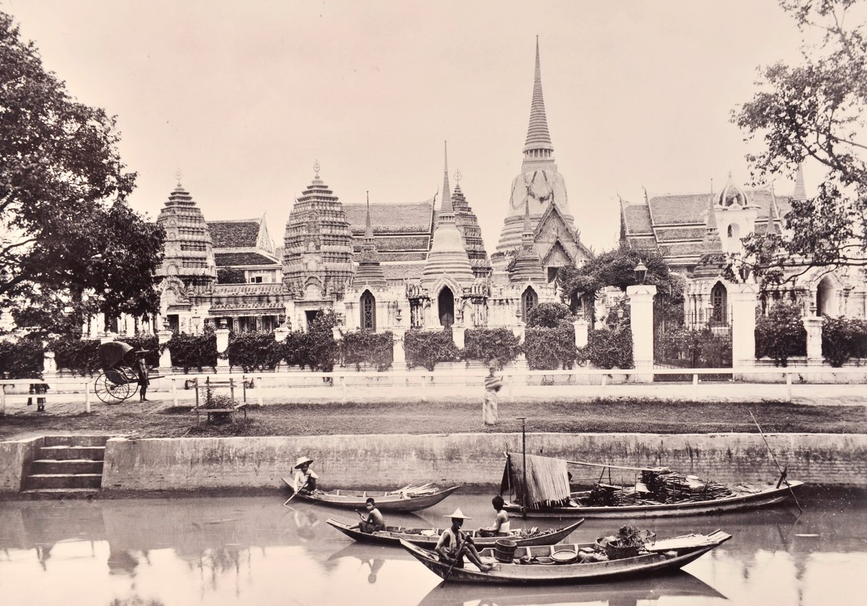 Udsigt over en kanal i Bangkok, ca. 1890 af Robert Lenz