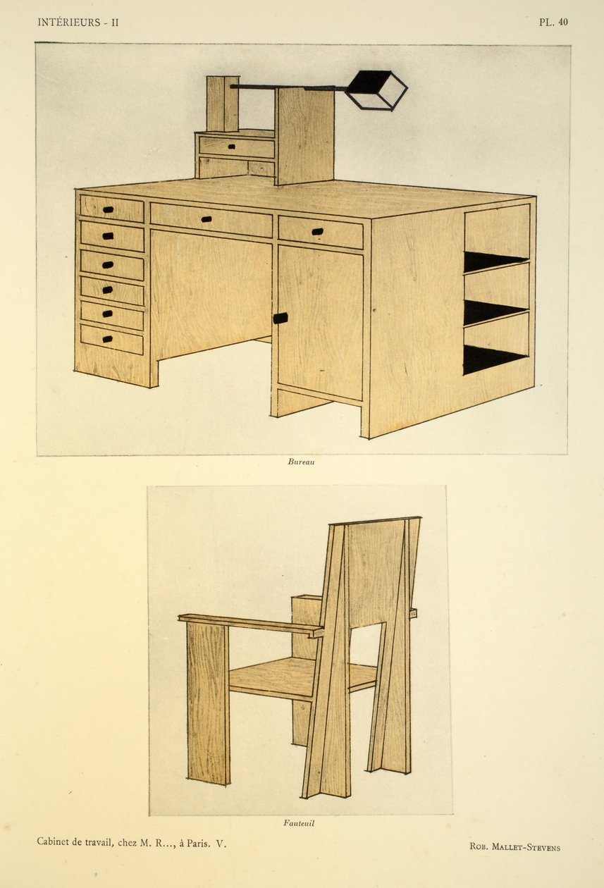 Cabinet de travail V, chez M. R .., i Paris, illustration fra 