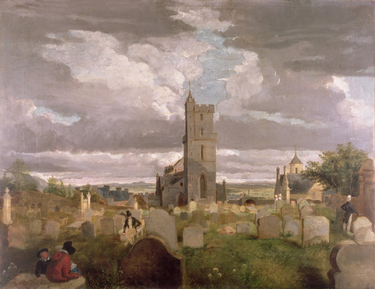 Den gamle kirkegård, Stirling, 1835 af Robert Mitchell