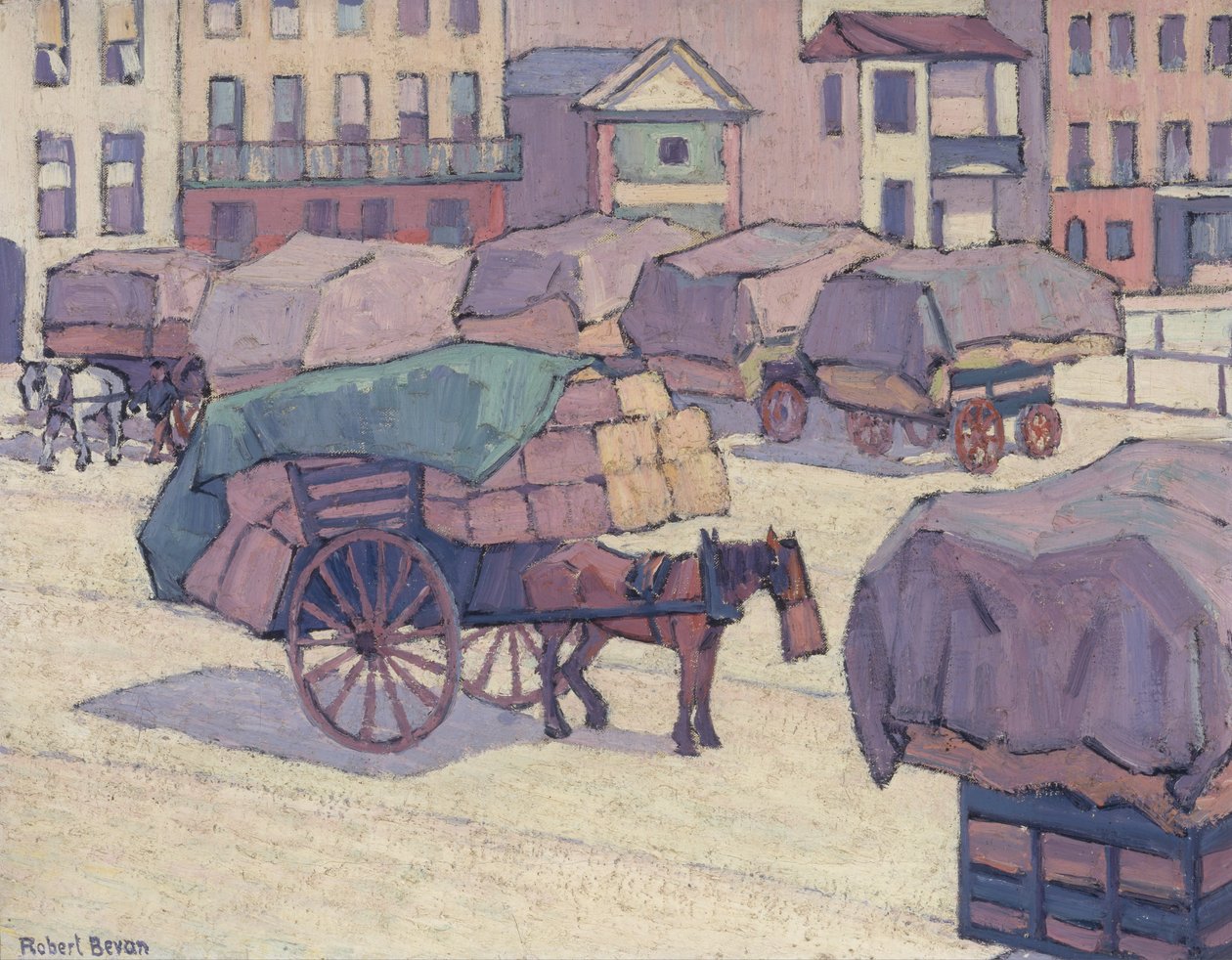 Hay Carts, Cumberland Market af Robert Polhill Bevan