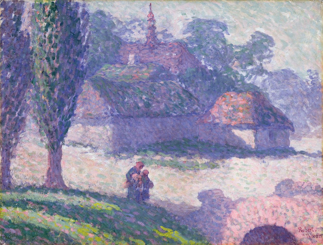Mydlow Village, Polen, 1907 af Robert Polhill Bevan