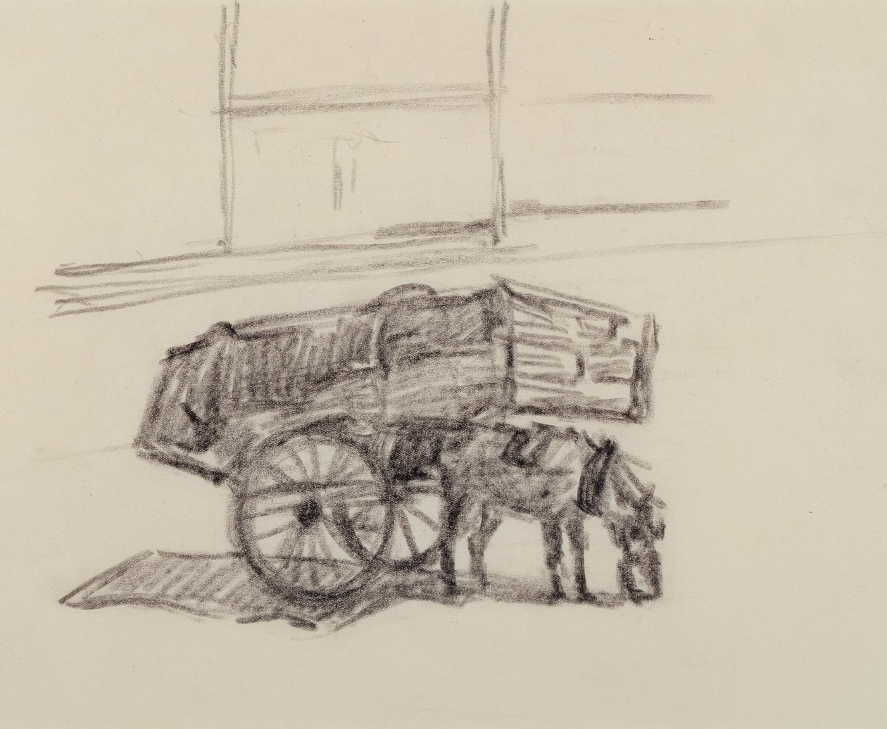 Study for Hay Carts, Cumberland Market, ca. 1915 (farveblyant på papir) af Robert Polhill Bevan