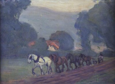 Firehesteholdet, ca. 1906 af Robert Polhill Bevan