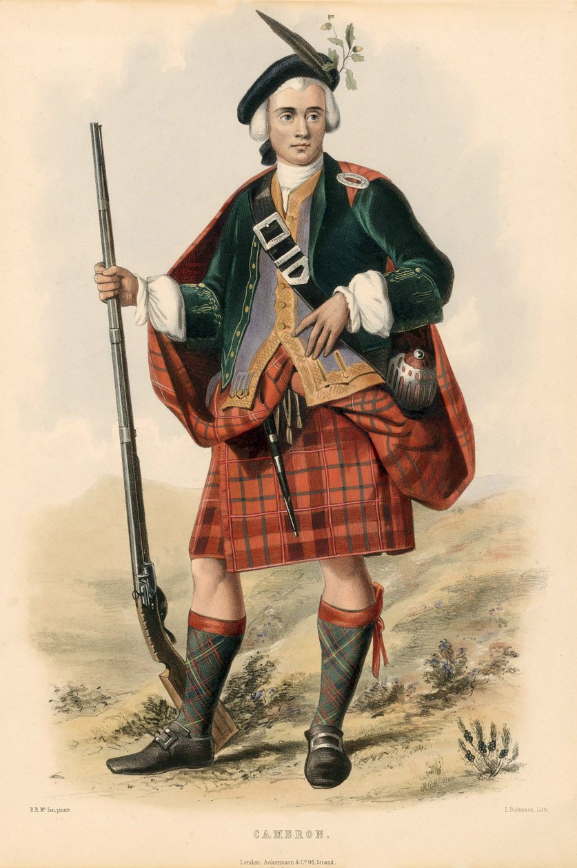 Cameron, fra The Clans of the Scottish Highlands, pub.1845 af Robert Ronald McIan