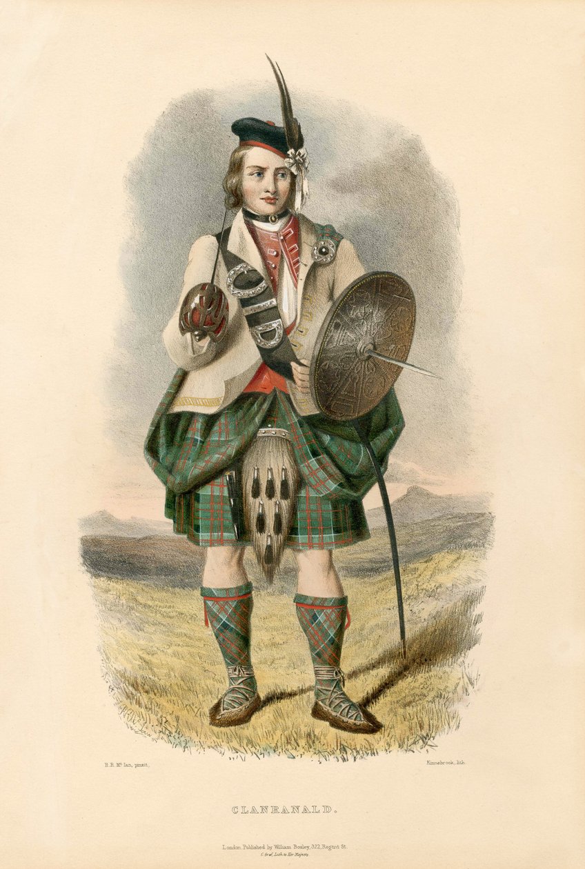 Clanranald, fra The Clans of the Scottish Highlands, pub.1845 af Robert Ronald McIan