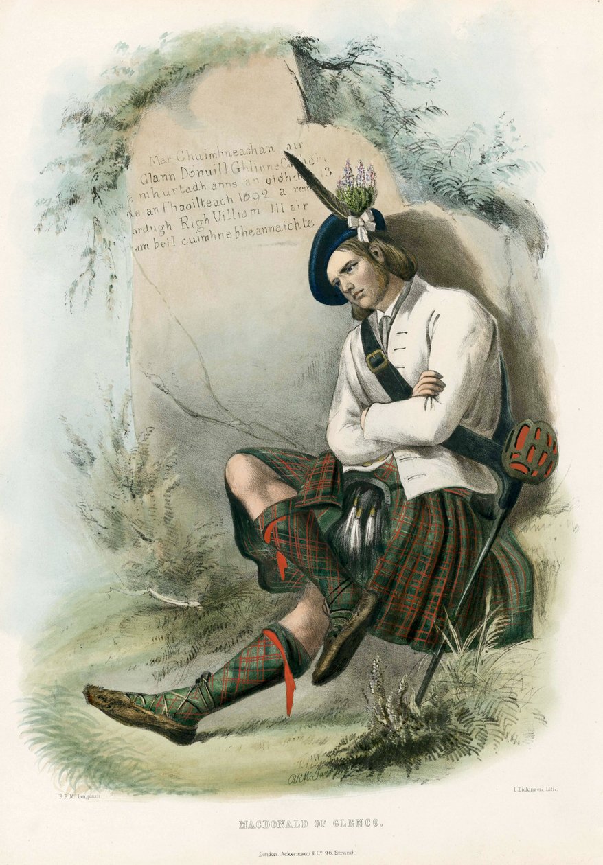 Macdonald af Glencoe, fra The Clans of the Scottish Highlands, pub.1845 af Robert Ronald McIan