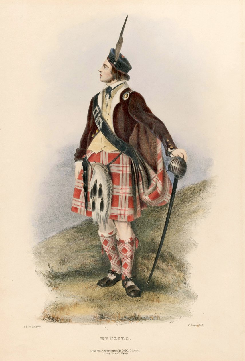 Menzies, fra The Clans of the Scottish Highlands, pub.1845 af Robert Ronald McIan