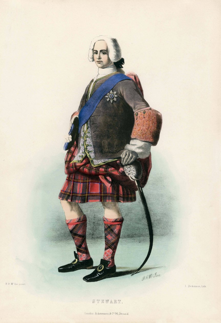 Stewart, fra The Clans of the Scottish Highlands, pub.1845 af Robert Ronald McIan