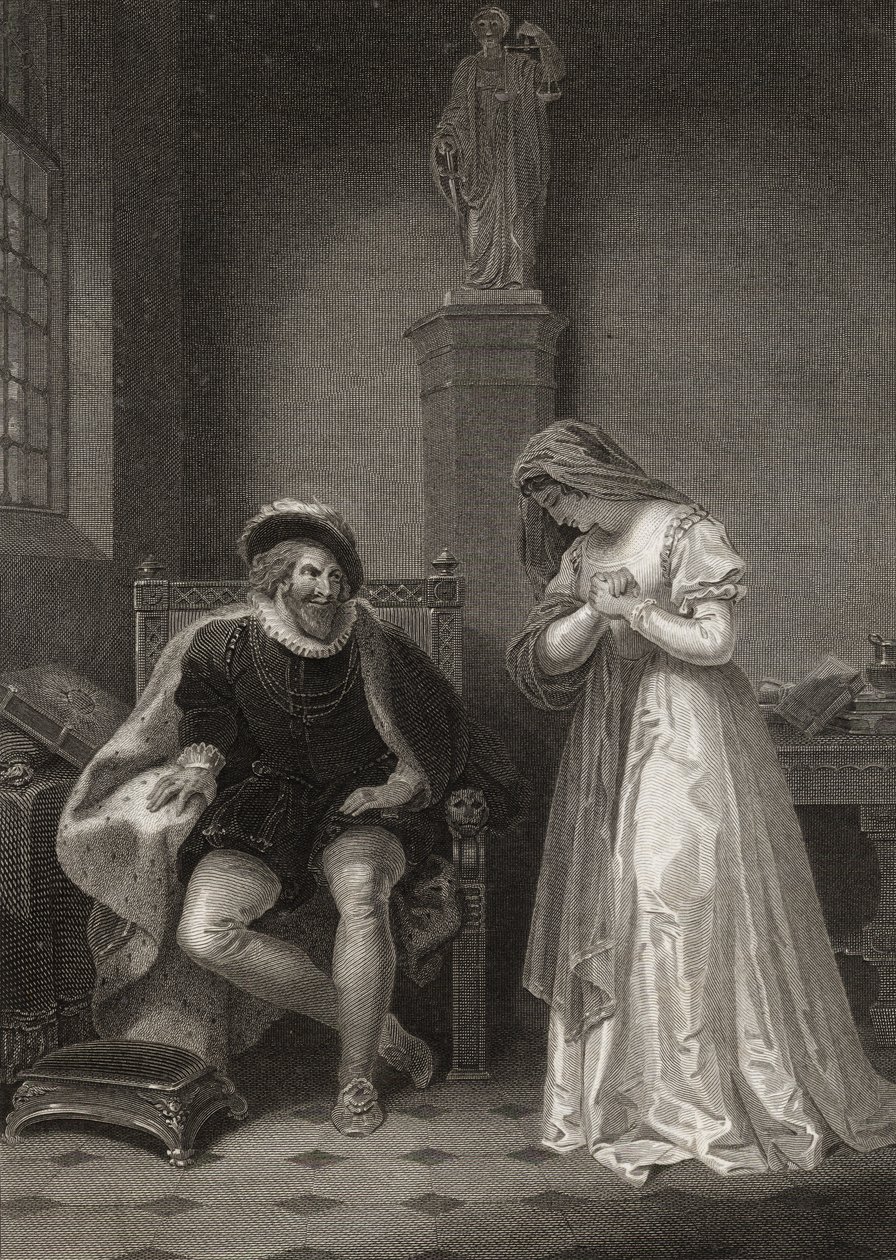 Angelo og Isabella, graveret af W.C. Wilson, fra 