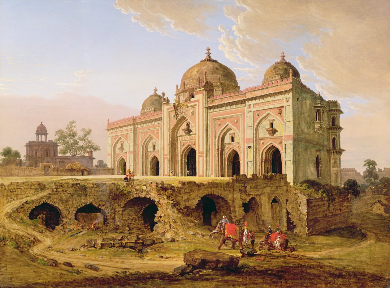 The Concern of the Priests Mosque, Barna Qila, Delhi, s.1823 af Robert Smith
