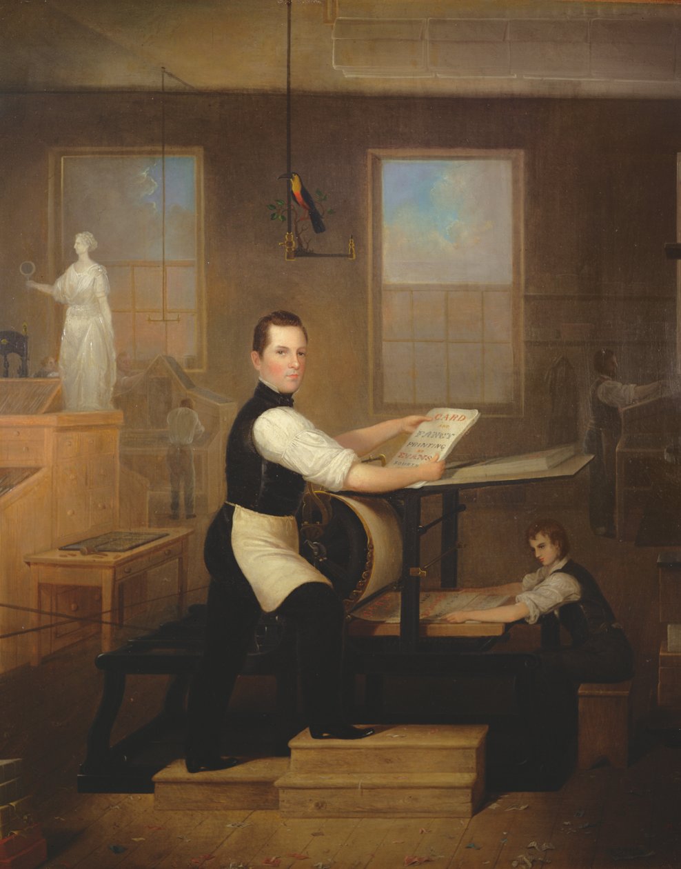 Howell Evans og hans trykkeri, 1844 af Robert Street
