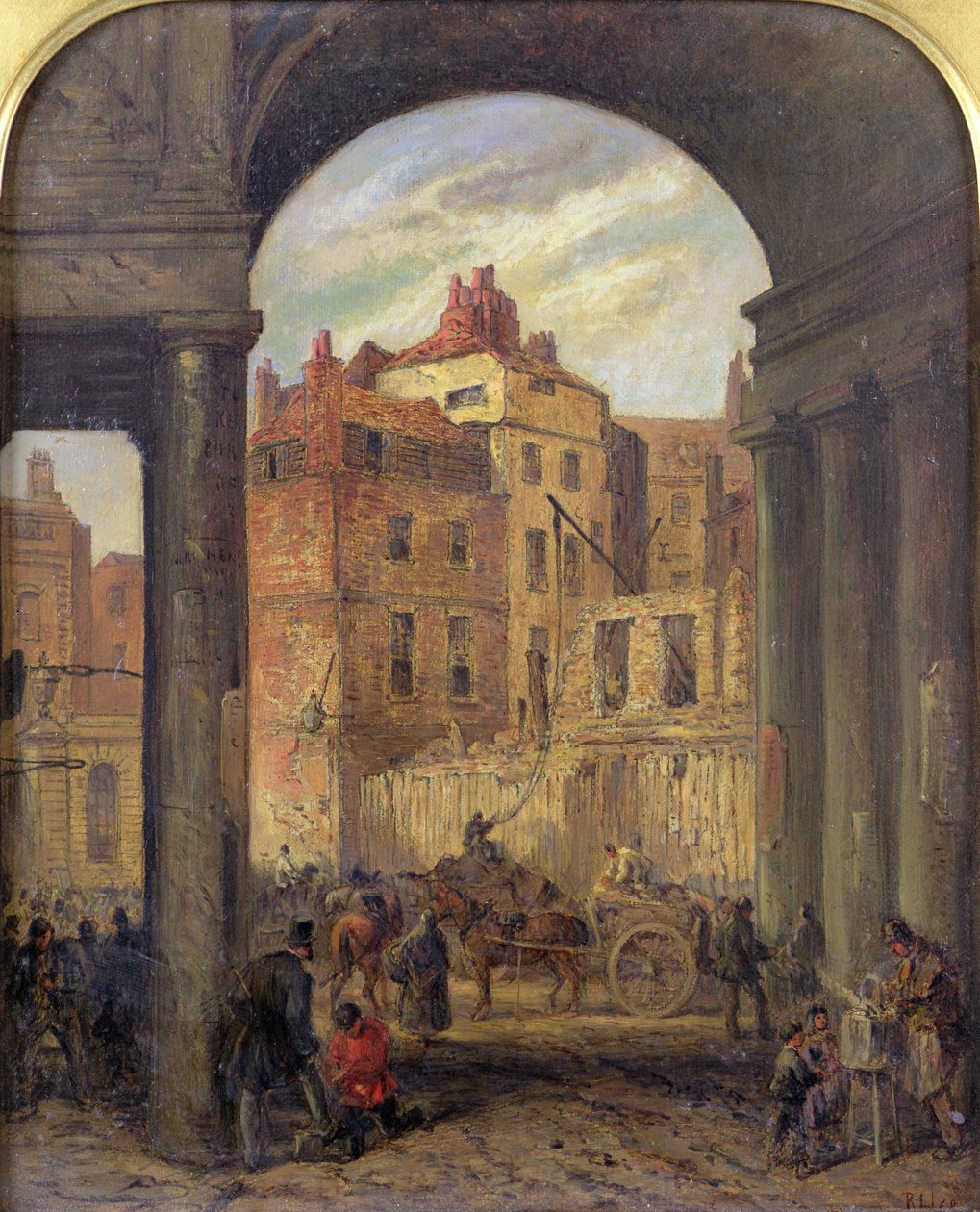 Foregate, Strand, indgang til Boswell Court - revet ned for stedet for New Law Courts, 1868 af Robert Thomas Landells