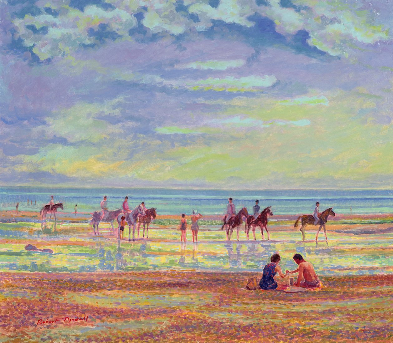 Ponyer på Ferring Beach af Robert Tyndall